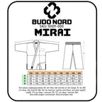 Storleksguide för Budo-Nord Mirai WKF karatedräkt