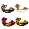 OPRO Self-Fit Gold tandskydd med Ultra-fit-fenor som formar sig efter tänderna