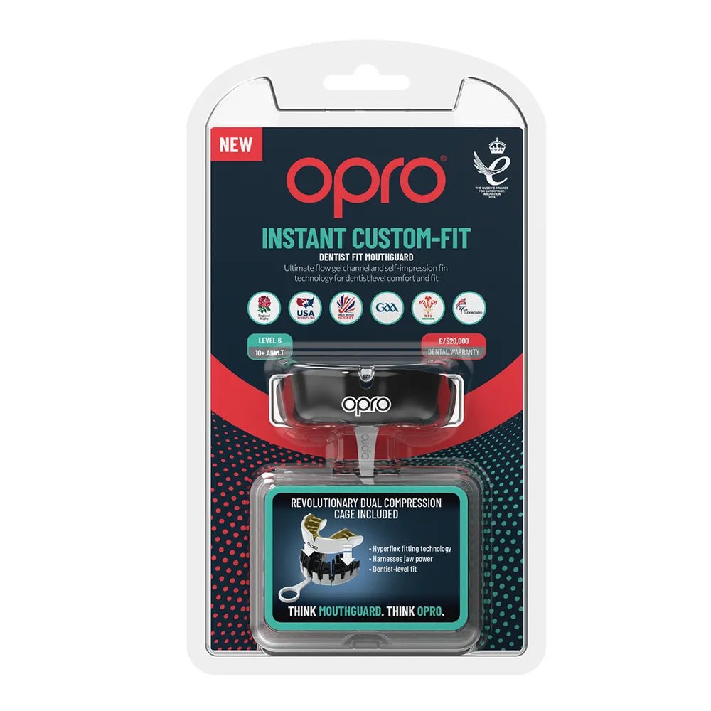 OPRO Instant Custom tandskydd med gel-fenor som formar sig efter tänderna