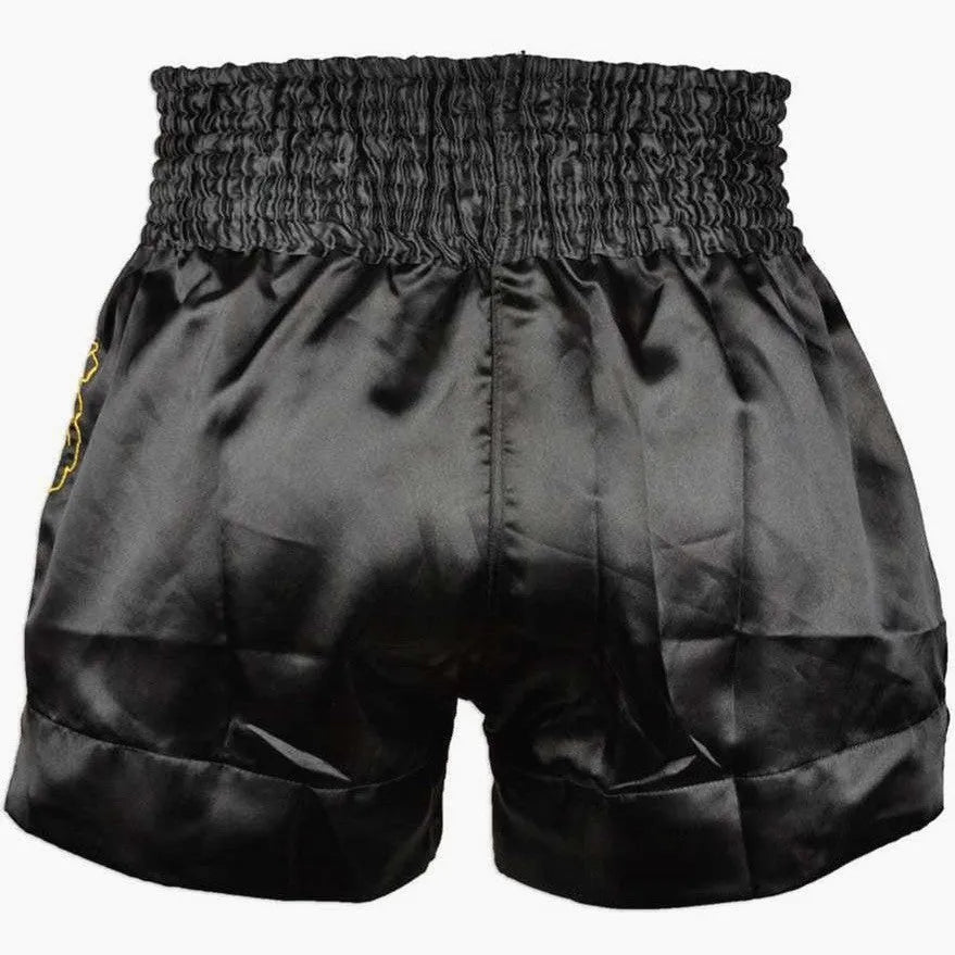 Svarta Fairtex BS0639 My Fortune thaishorts med broderad koi-karp