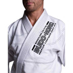 Vit Budo-Nord Aprendiz BJJ-dräkt med jacka i slitstark bomull/polyester-väv