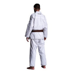 Vit Budo-Nord Aprendiz BJJ-dräkt sedd bakifrån, med jacka i slitstark bomull/polyester-väv