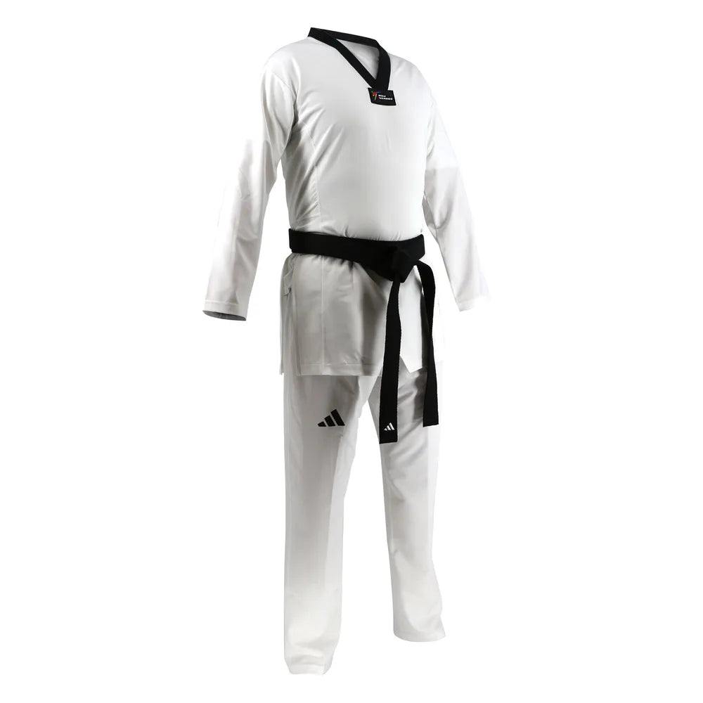 Vit Adidas Adi Fighter Pro WT taekwondodräkt med meshpaneler för ventilation