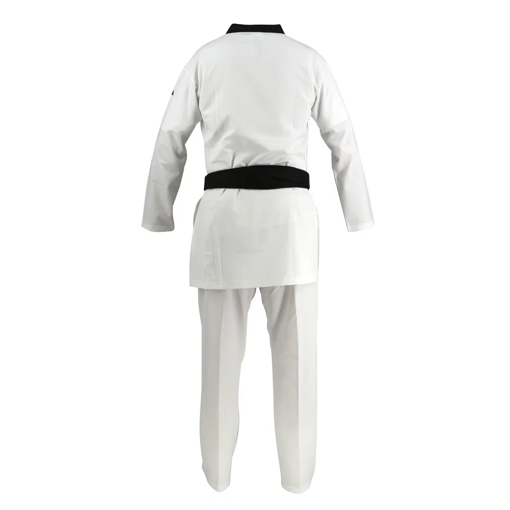 Vit Adidas Adi Fighter Pro WT taekwondodräkt som är godkänd för tävling