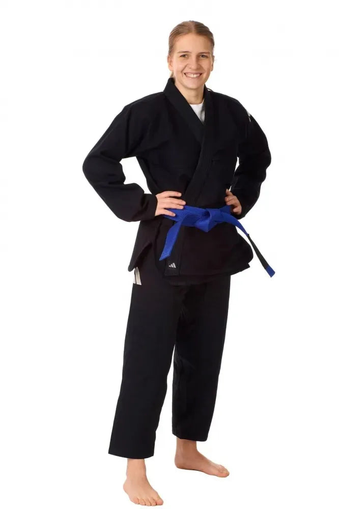 Svart Adidas Challenge 2.0 BJJ-dräkt med EVA-förstärkt krage