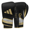 Svarta och guldfärgade Adidas Speed 501 boxningshandskar med Cloud MVE-skum och memory foam