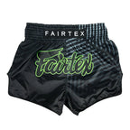 Svarta Fairtex BS1924 thaishorts i lätt Micro Satin