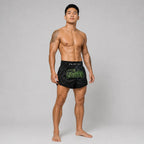 Svarta Fairtex BS1924 thaishorts i lätt Micro Satin, med smal, atletisk passform