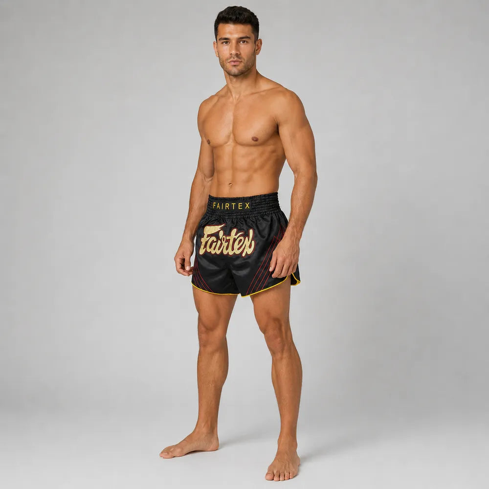Svarta Fairtex Mr X BS1925 thaishorts för träning och match