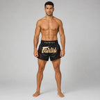 Svarta Fairtex Mr X BS1925 thaishorts i premium Micro Satin, med strömlinjeformad passform