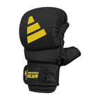 Adidas Silva 50 MMA-handskar i svart, gult och camo för MMA, sparring och grappling