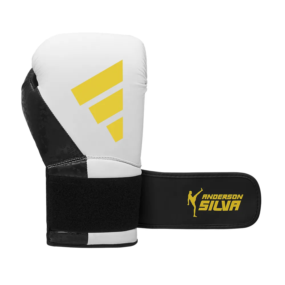 Adidas Silva 50 boxningshandskar i vitt, svart och camo för nybörjare och regelbunden slagträning
