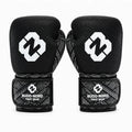 Svarta och vita Budo-Nord Fight Gear Cross Gen 2 boxningshandskar i thaistil med förböjd flerskiktsstoppning