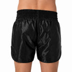 Svarta och silverfärgade Budo-Nord Fight Gear TS2 thaishorts för thaiboxningspass