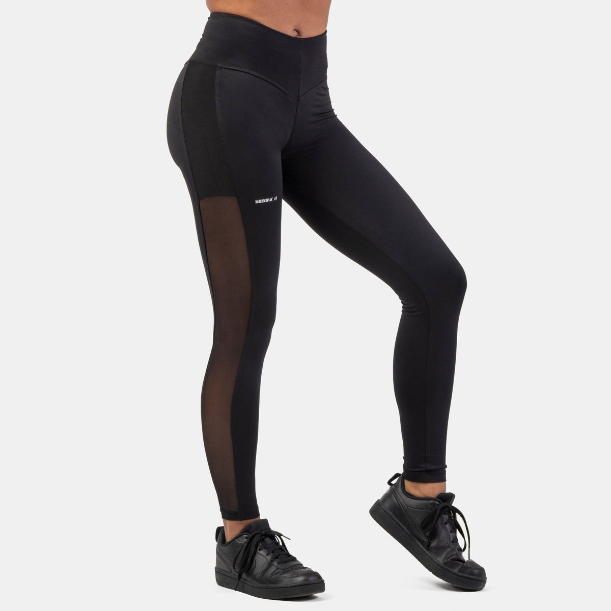 NEBBIA Black Mesh Design Leggings - Svart - NEBBIA | Kraft & Kontroll