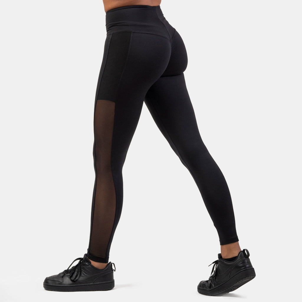 NEBBIA Black Mesh Design Leggings - Svart - NEBBIA | Kraft & Kontroll