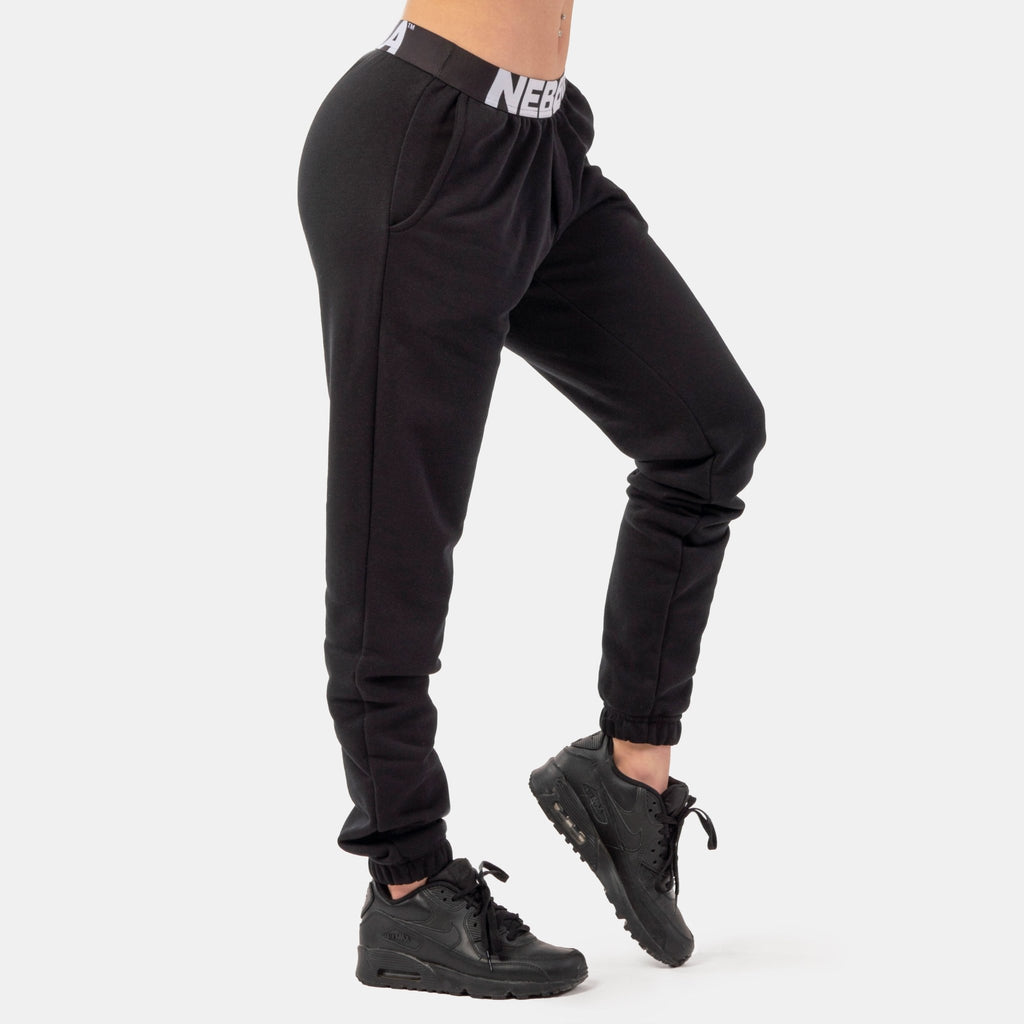 NEBBIA Iconic Mid-Waist Sweatpants - Svart - NEBBIA | Kraft & Kontroll
