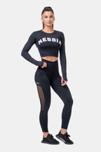NEBBIA High Waist Mesh Tights - Svart - NEBBIA | Kraft & Kontroll