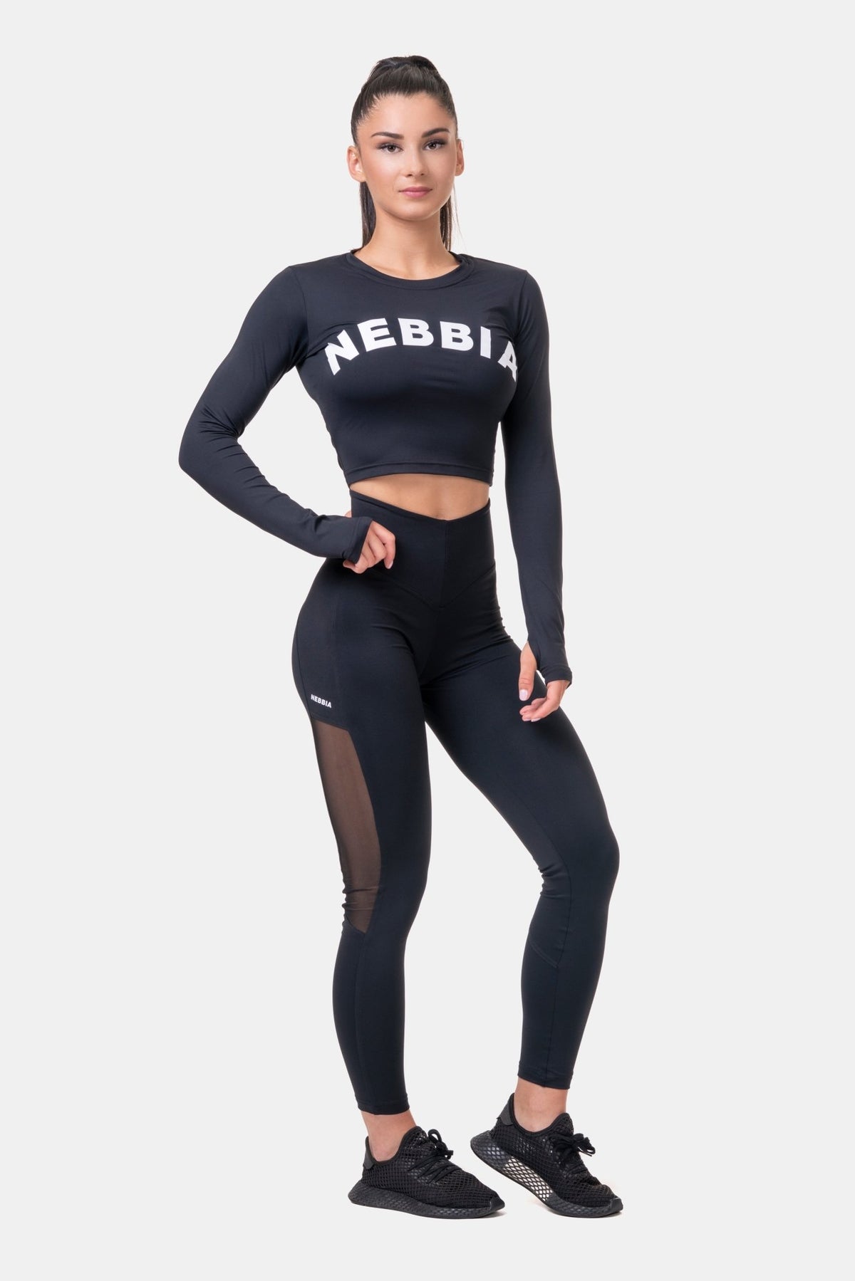NEBBIA High Waist Mesh Tights - Svart - NEBBIA | Kraft & Kontroll