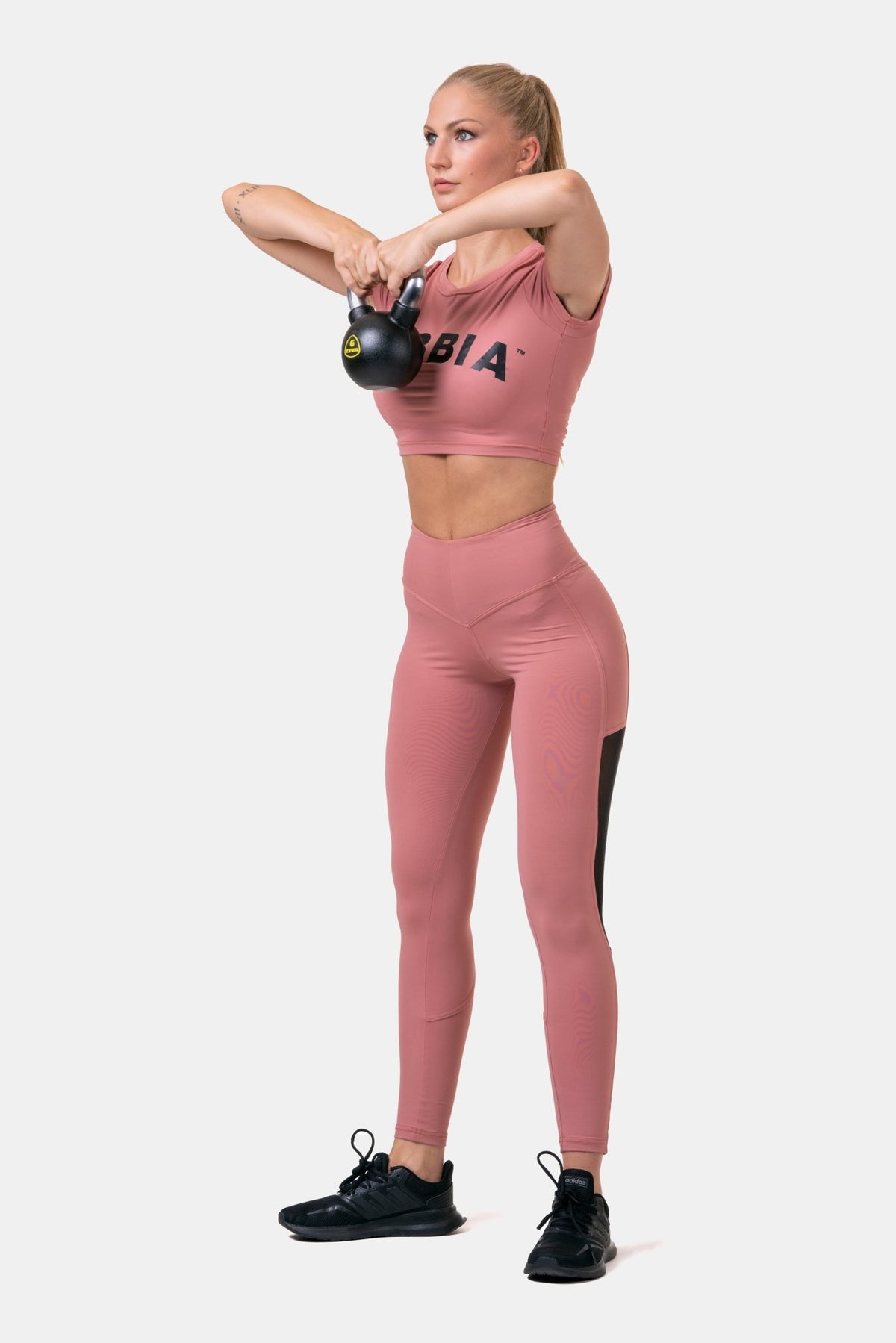 NEBBIA High Waist Mesh Tights - Old Rose - NEBBIA | Kraft & Kontroll