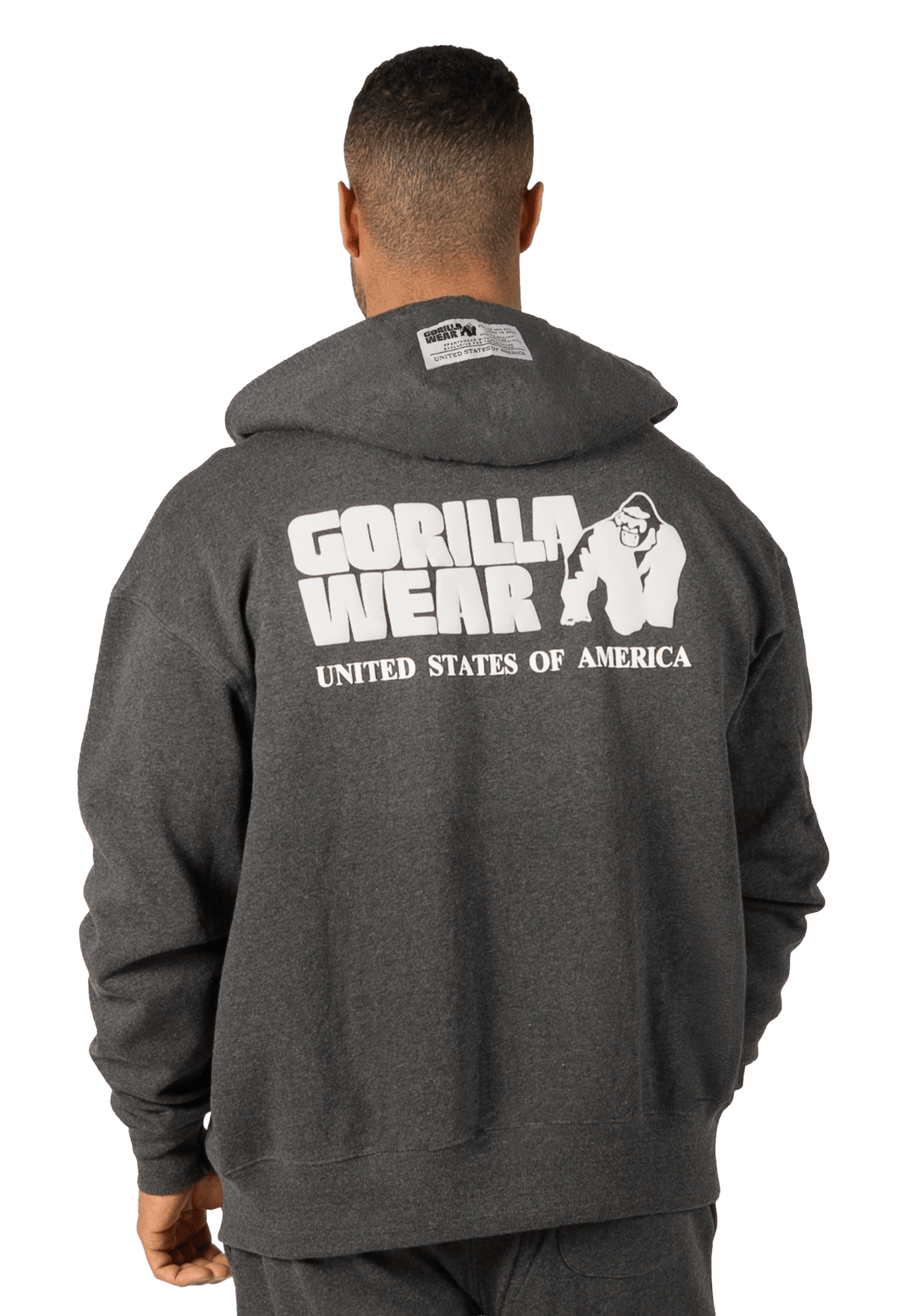 Gorilla Wear Classic Oversized Zipped Hoodie - Dark Grey Melange - Gorilla Wear | Kraft & Kontroll