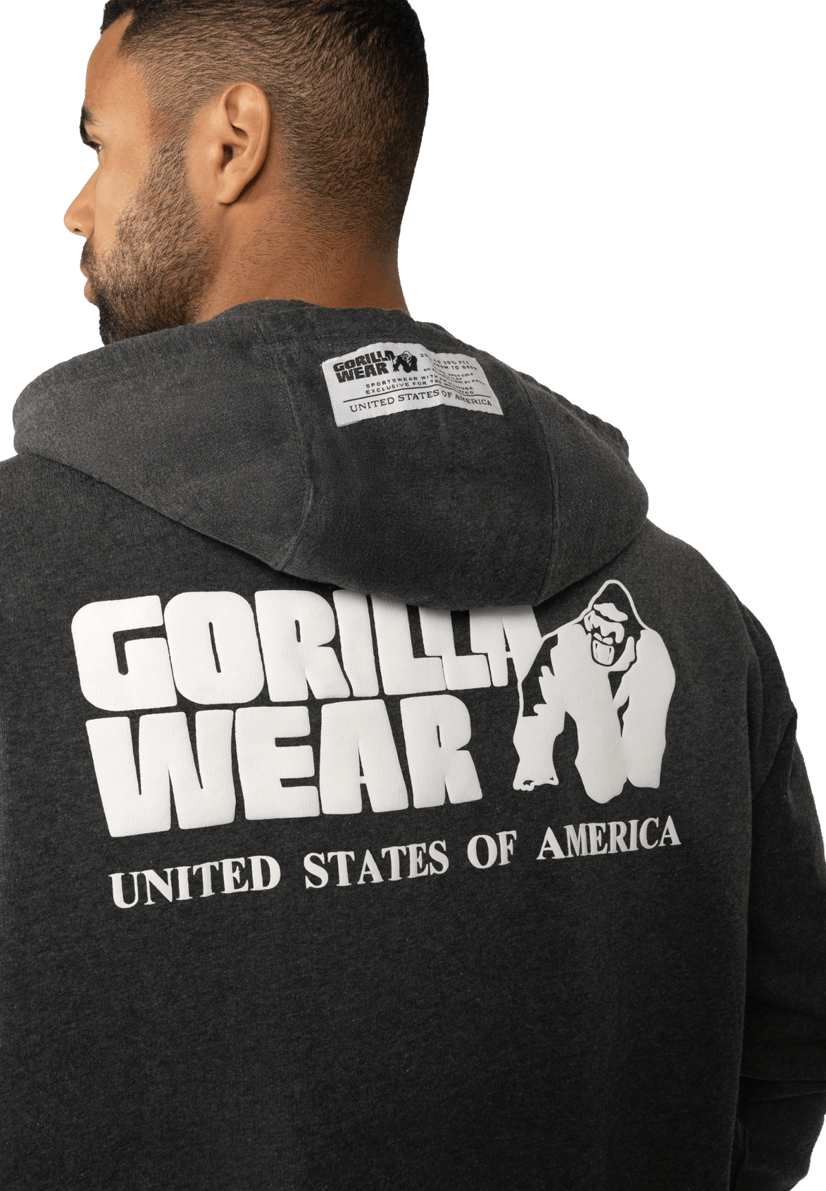 Gorilla Wear Classic Oversized Zipped Hoodie - Dark Grey Melange - Gorilla Wear | Kraft & Kontroll