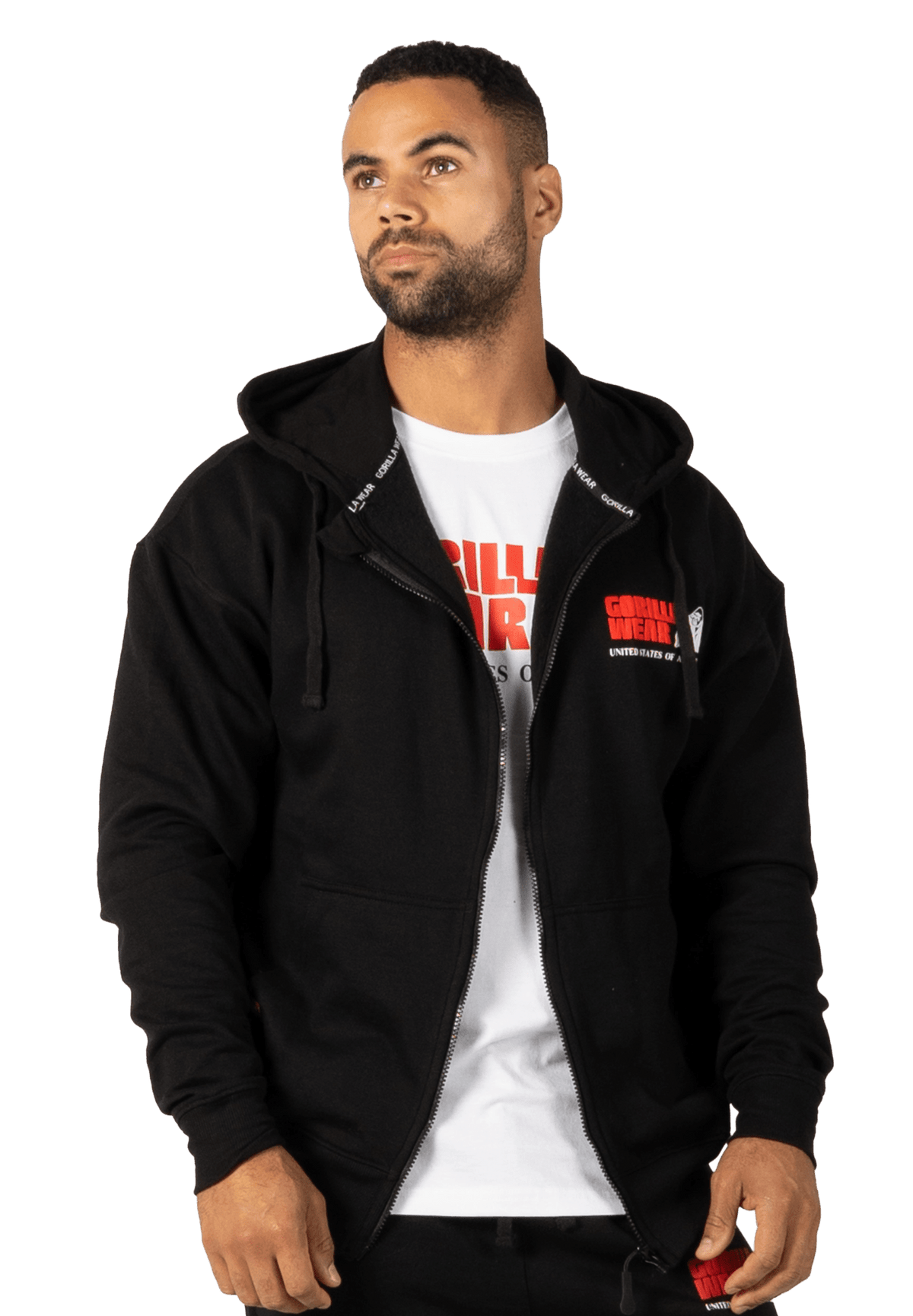 Gorilla Wear Classic Oversized Zipped Hoodie - Svart - Gorilla Wear | Kraft & Kontroll
