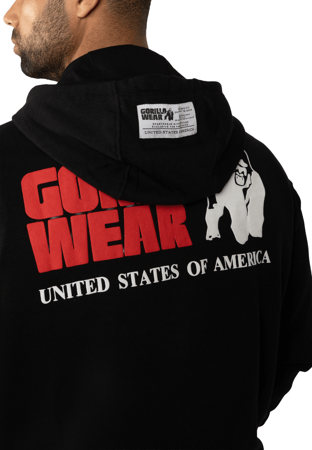 Gorilla Wear Classic Oversized Zipped Hoodie - Svart - Gorilla Wear | Kraft & Kontroll