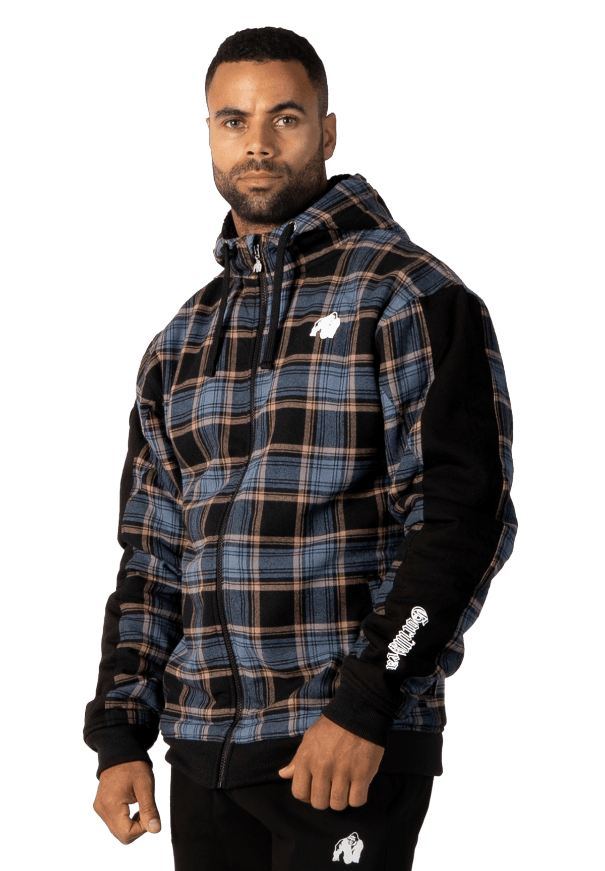 Gorilla Wear Kenton Zipped Jacket - Svart/Blå - Gorilla Wear | Kraft & Kontroll