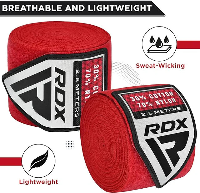 RDX Hand Wraps 2,5 m - Röd