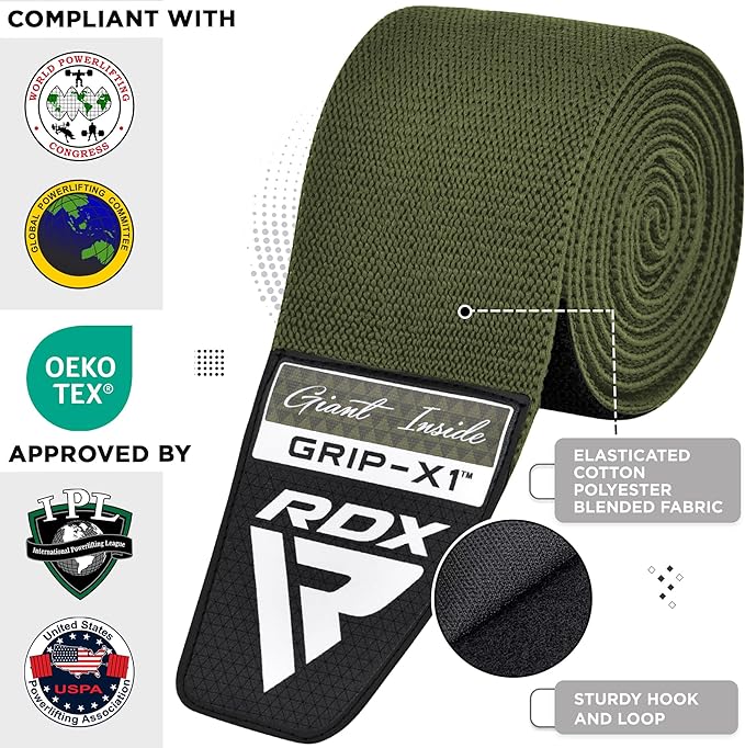 RDX K1 Elasticated Knee Compression Bandage Wraps OEKO-TEXÂ®Â Standard 100 certified