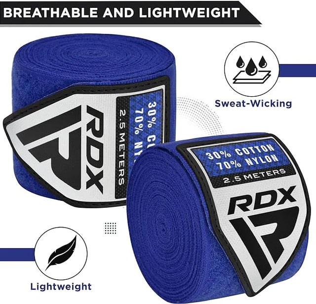 RDX Hand Wraps 2,5 m - Blå