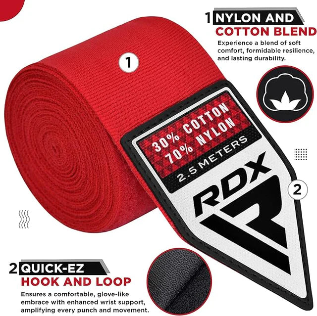RDX Hand Wraps 2,5 m - Röd