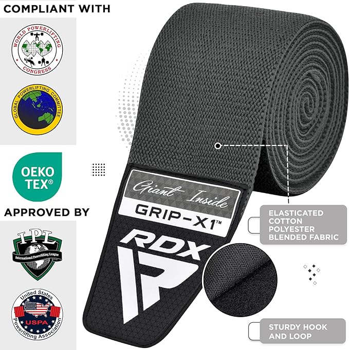 RDX K1 Elasticated Knee Compression Bandage Wraps OEKO-TEXÂ®Â Standard 100 certified