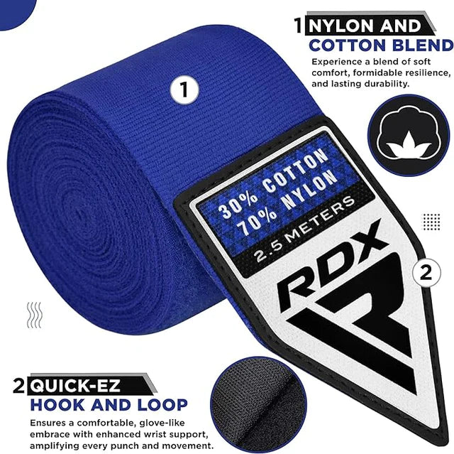 RDX Hand Wraps 2,5 m - Blå