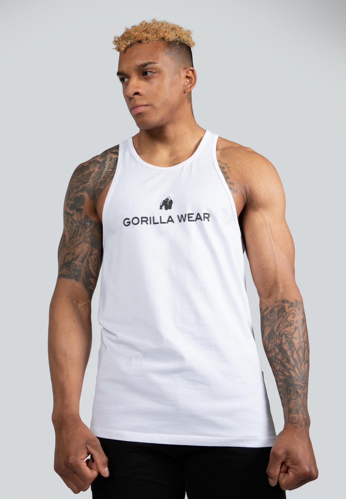 Gorilla Wear Carter Stretch Tank Top - Vit - Gorilla Wear | Kraft & Kontroll
