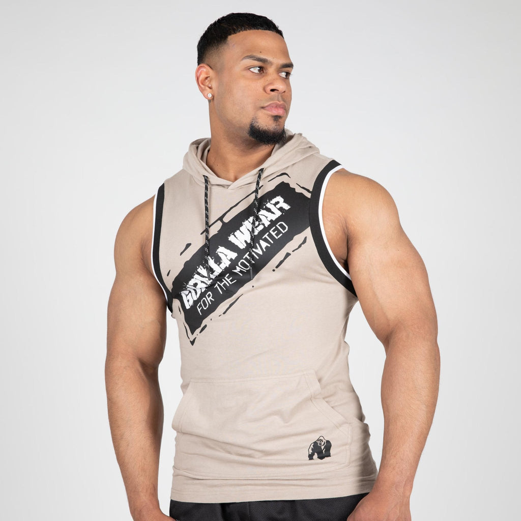 Gorilla Wear Loretto Hooded Tank Top - Beige - Gorilla Wear | Kraft & Kontroll