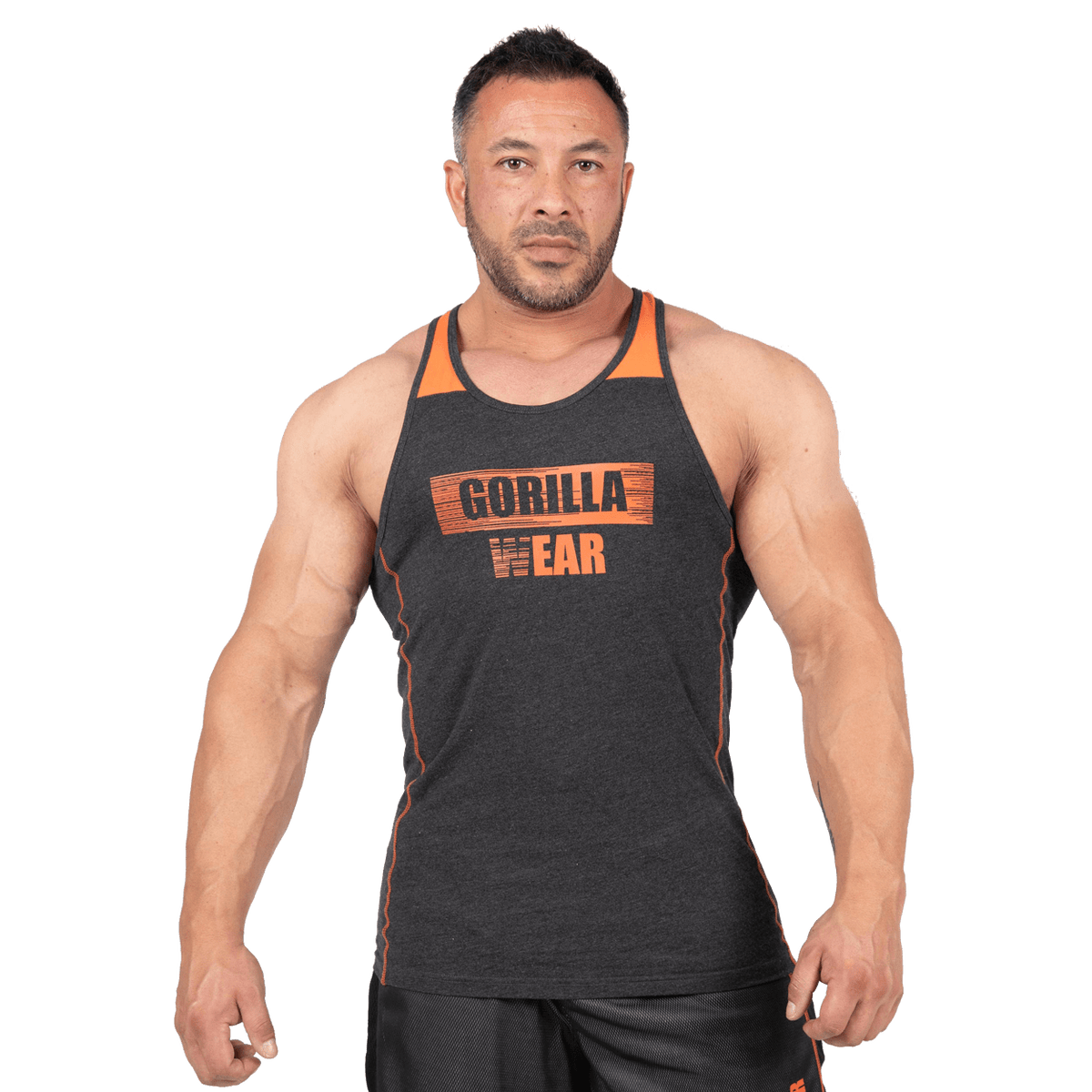 Gorilla Wear Wallace Tank Top - Grå/Orange - Gorilla Wear | Kraft & Kontroll