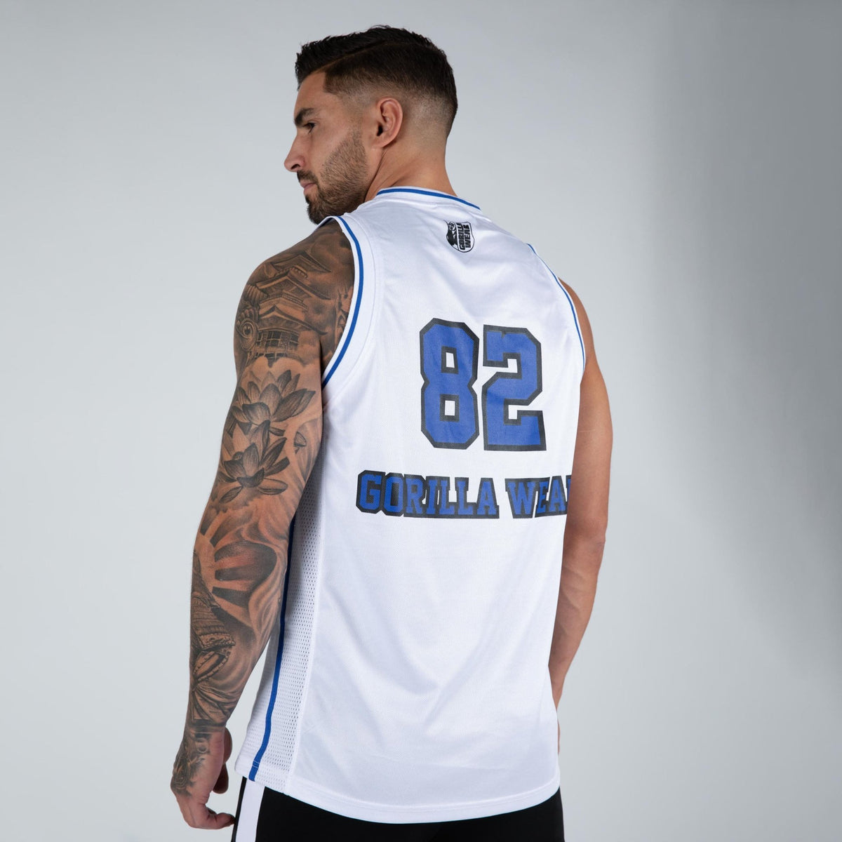 Gorilla Wear San Mateo Jersey Tank Top - Vit/Blå - Gorilla Wear | Kraft & Kontroll