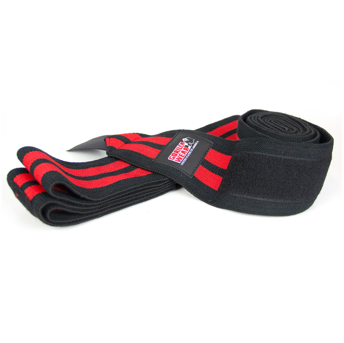 Gorilla Wear GW Knee Wraps 2,5 m - Svart/Röd