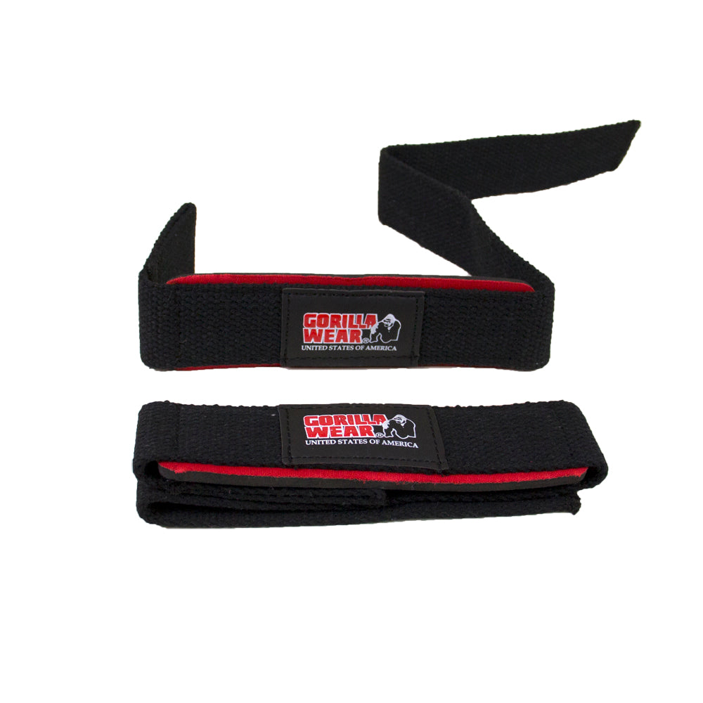 Gorilla Wear Padded Lifting Straps - Svart/Röd
