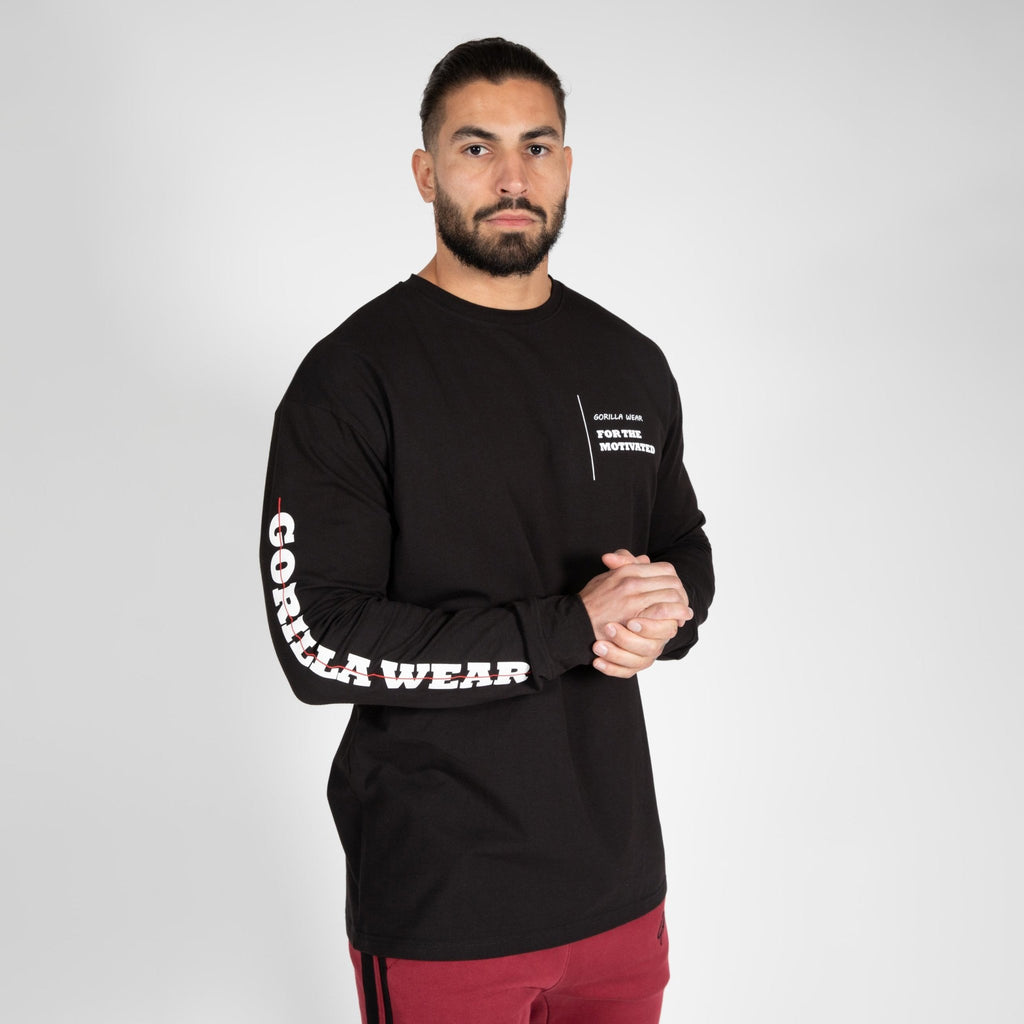 Gorilla Wear Boise Oversized Long Sleeve - Svart - Gorilla Wear | Kraft & Kontroll