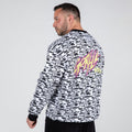 Vit och svart oversized sweatshirt Gorilla Wear Legacy i retrodesign från 80- och 90-talet
