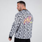 Vit och svart oversized sweatshirt Gorilla Wear Legacy i retrodesign från 80- och 90-talet