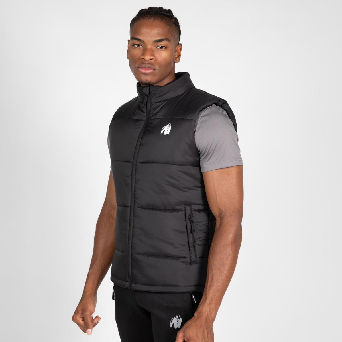 Gorilla Wear Irvine Puffer Vest - Svart - Gorilla Wear | Kraft & Kontroll