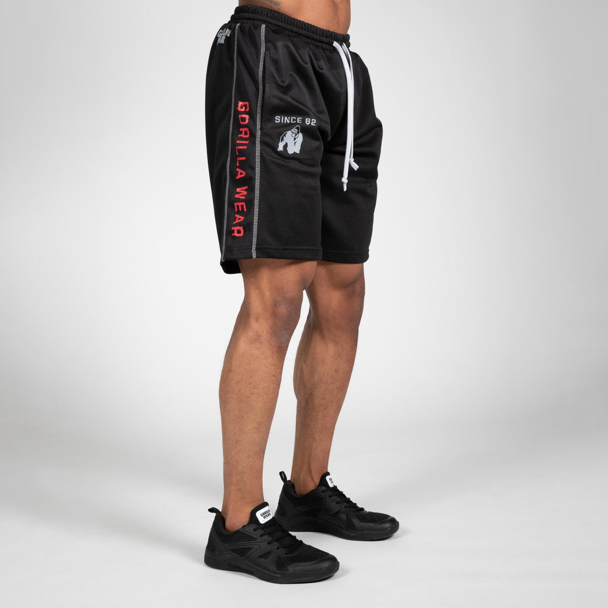 Gorilla Wear Functional Mesh Shorts - Svart/Röd - Gorilla Wear | Kraft & Kontroll