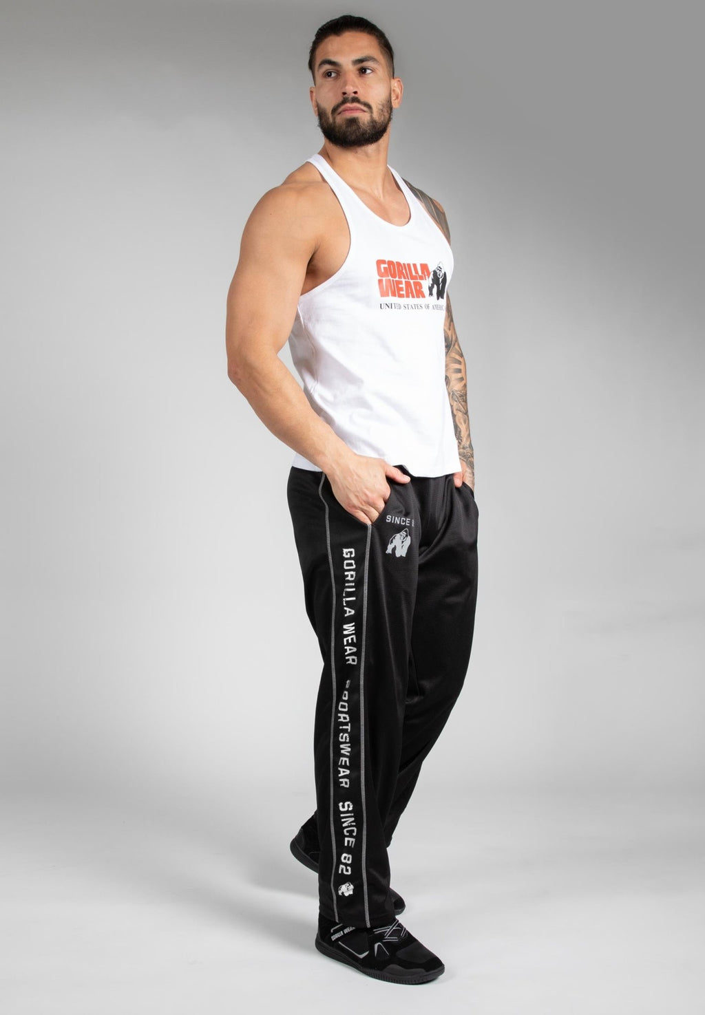Gorilla Wear Functional Mesh Pants - Svart/Vit - Gorilla Wear | Kraft & Kontroll