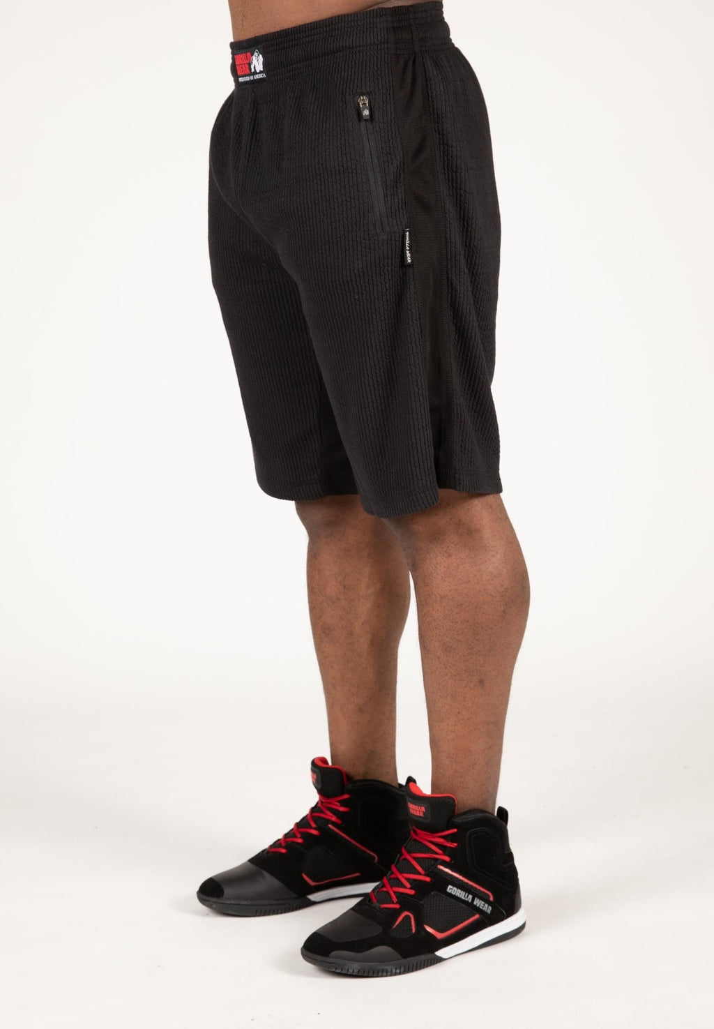 Gorilla Wear Augustine Old School Shorts - Svart/Röd - Gorilla Wear | Kraft & Kontroll