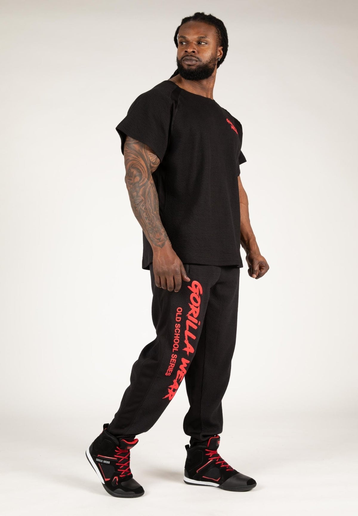 Gorilla Wear Augustine Old School Pants - Svart/Röd - Gorilla Wear | Kraft & Kontroll