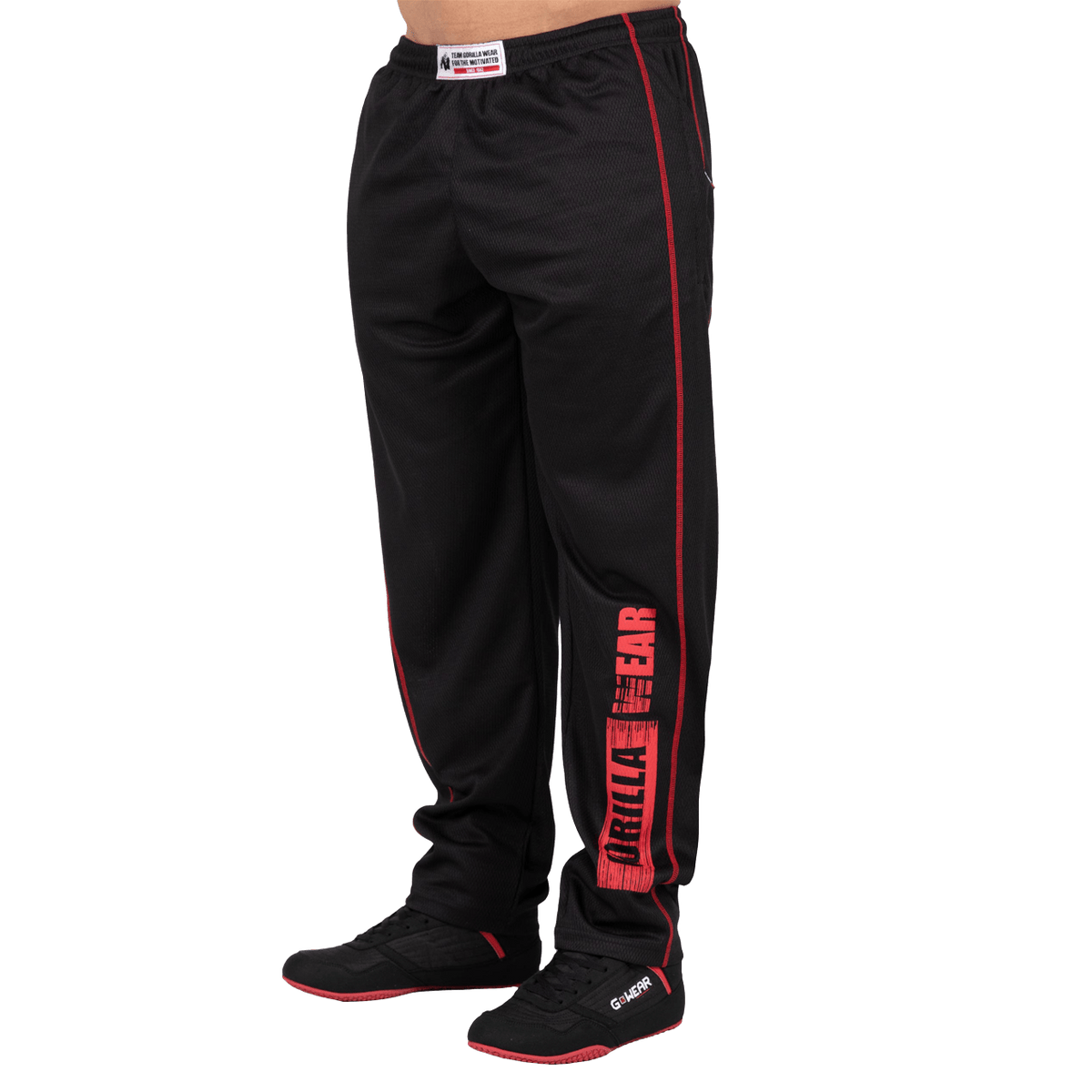 Gorilla Wear Wallace Mesh Pants - Svart/Röd - Gorilla Wear | Kraft & Kontroll